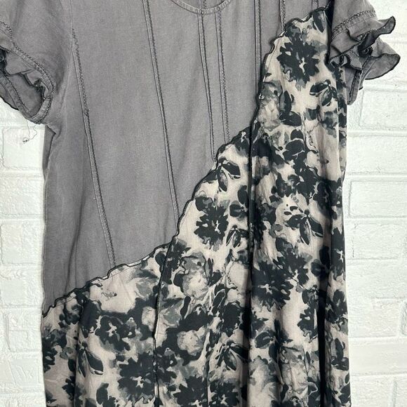 Peacock Ways Linen Lagenlook Tunic Top Dress Cotton size Large - Picture 7 of 9